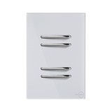 Conjunto Interruptor Quadruplo (1 Simples - 3 Paralelo) 4x2 - Novara Glass Branco Cromado